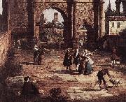 Canaletto Rome: The Arch of Constantine (detail) fd oil painting reproduction