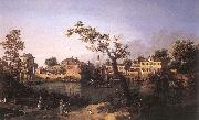 Canaletto View of a River, Perhaps in Padua df oil painting on canvas