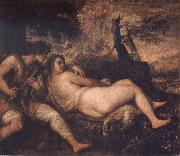 Titian Nymph and Shepherd oil painting reproduction
