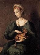 BACCHIACCA Woman with a Cat oil painting artist