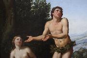 Dieu reprimandant Adam et Eve