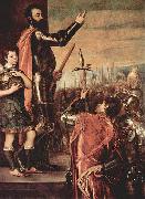 Titian Ansprache des Marques del Vasto an seine Soldaten oil painting reproduction