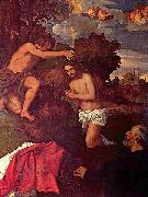 Titian Taufe Christi mit dem Auftraggeber Giovanni Ram oil painting reproduction