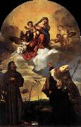 Titian Madonna in Glory with the Christ Child and Sts Francis and Alvise with the Donor oil painting reproduction