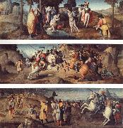 Bachiacca The Baptism of St.Acacius and Company St.Acacius Combats the Rebels with the Help of the Angels The Martyrdom of St.Acacius and Company oil painting reproduction