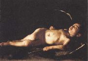 Caravaggio Sleeping Cupid oil painting reproduction