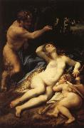 Correggio Venus and Cupid with a Satyr oil painting on canvas