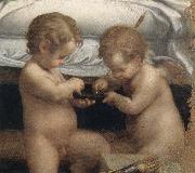 Correggio Danae,Detail of the two cupids oil painting reproduction