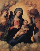 Madonna and Child with Angels playing Musical Instruments