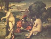 Titian Concert Champetre(The Pastoral Concert) (mk05) oil painting