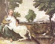 Domenichino The Maiden and the Unicorn (mk08) oil painting reproduction