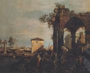 Canaletto Paesaggio con rovine (mk21) oil painting reproduction