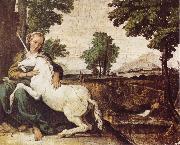 Domenichino The Maiden and the Unicorn oil painting reproduction