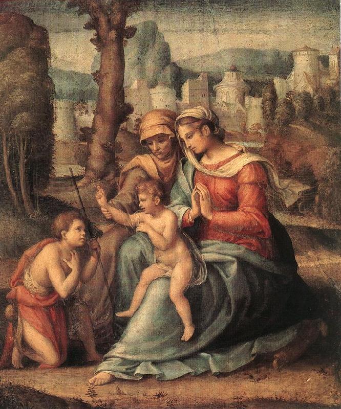 BACCHIACCA Madonna with Child, St Elisabeth and the Infant St John the Baptist