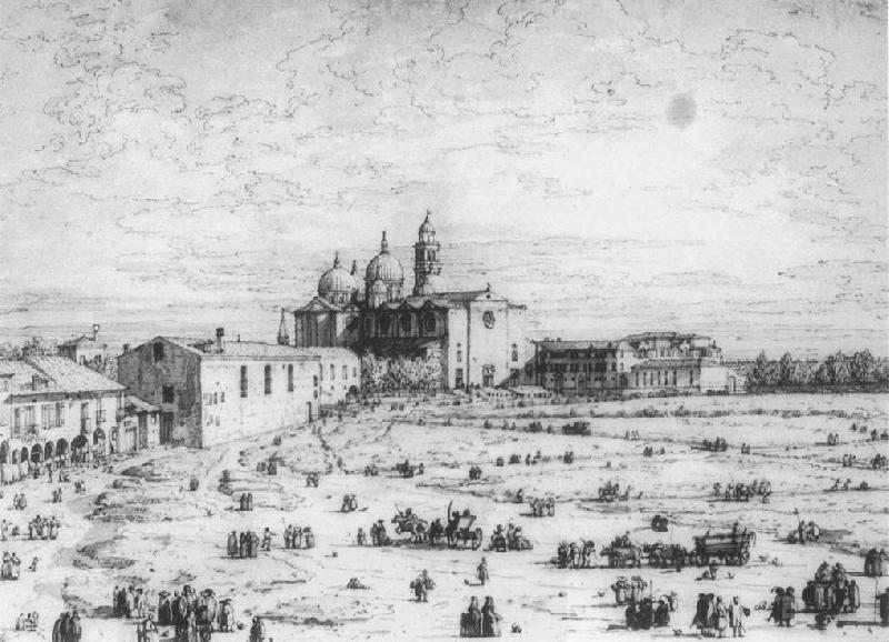 Canaletto Padua: The Prato della Valle with Santa Giustinia and the Church of Misericordia (sheet 1) df China oil painting art