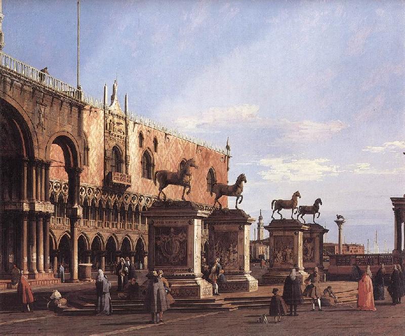 Canaletto Capriccio: The Horses of San Marco in the Piazzetta China oil painting art