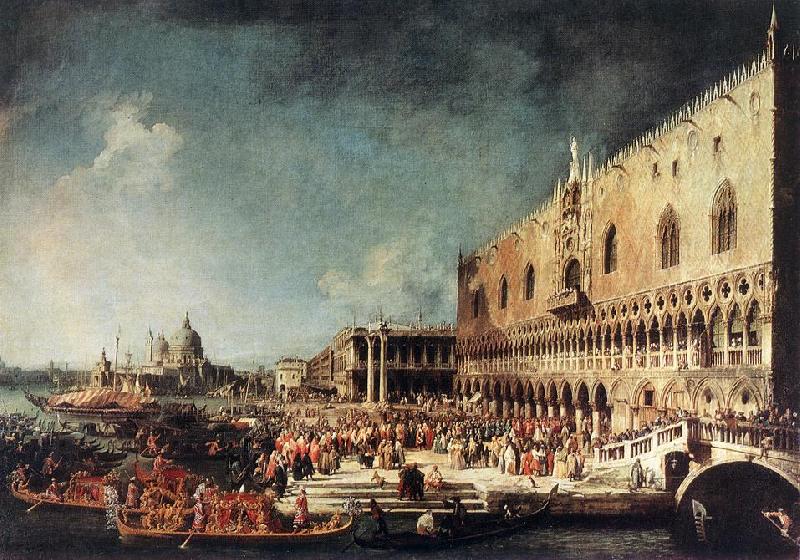 Canaletto Arrival of the French Ambassador in Venice d oil painting picture