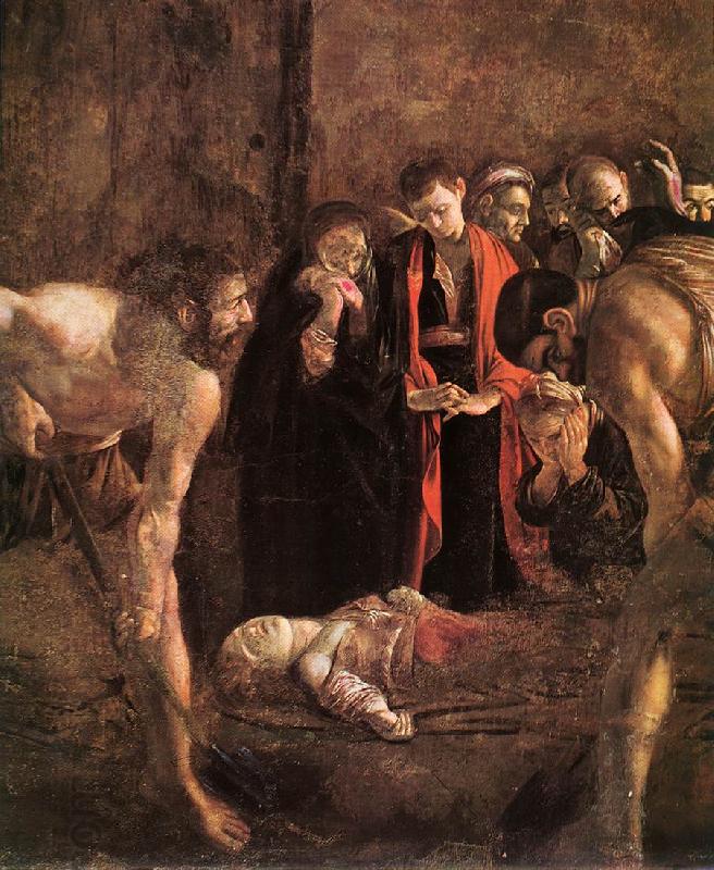 Caravaggio Burial of St Lucy (detail) fg