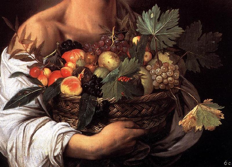 Caravaggio Boy with a Basket of Fruit (detail) fg China oil painting art