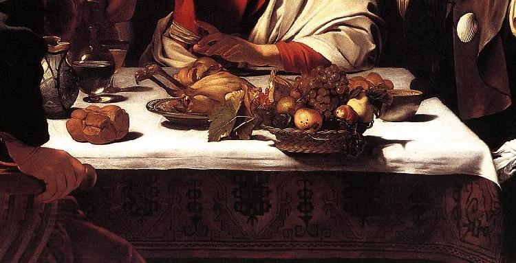 Caravaggio Supper at Emmaus (detail) fdg