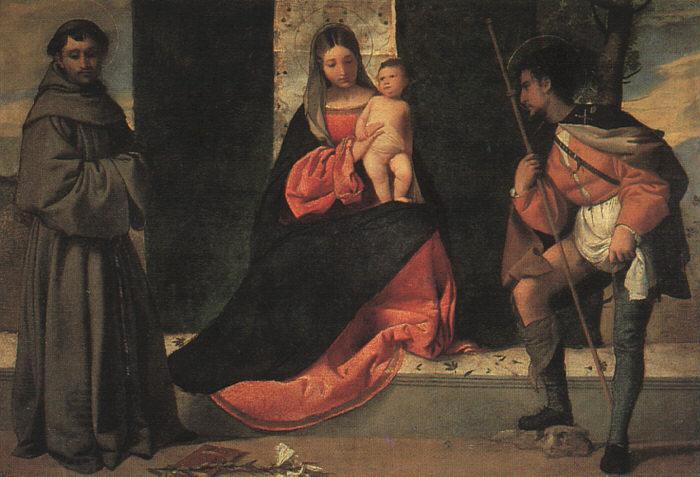 Giorgione The Virgin and Child with St.Anthony of Padua and Saint Roch China oil painting art