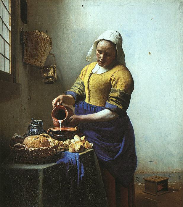 JanVermeer The Milkmaid oil painting picture