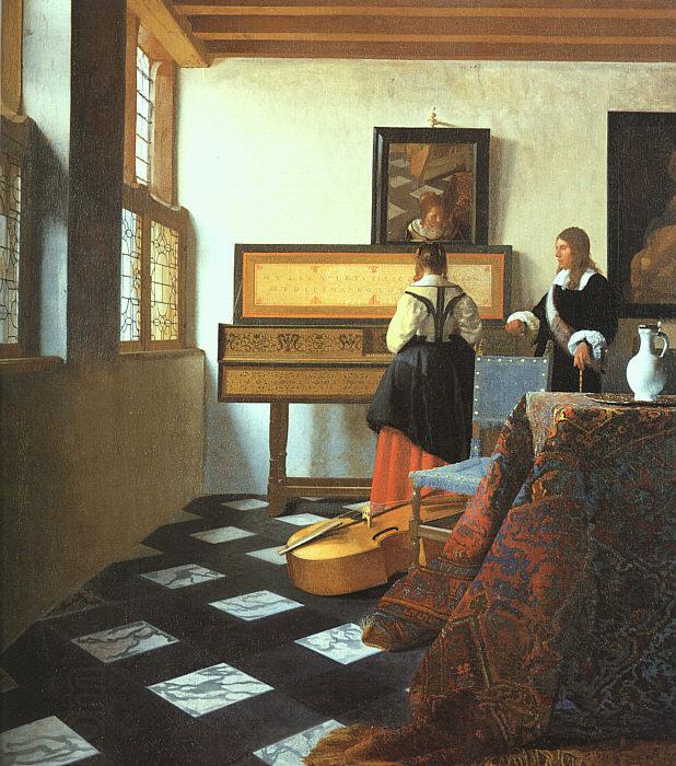 JanVermeer The Music Lesson-o oil painting picture