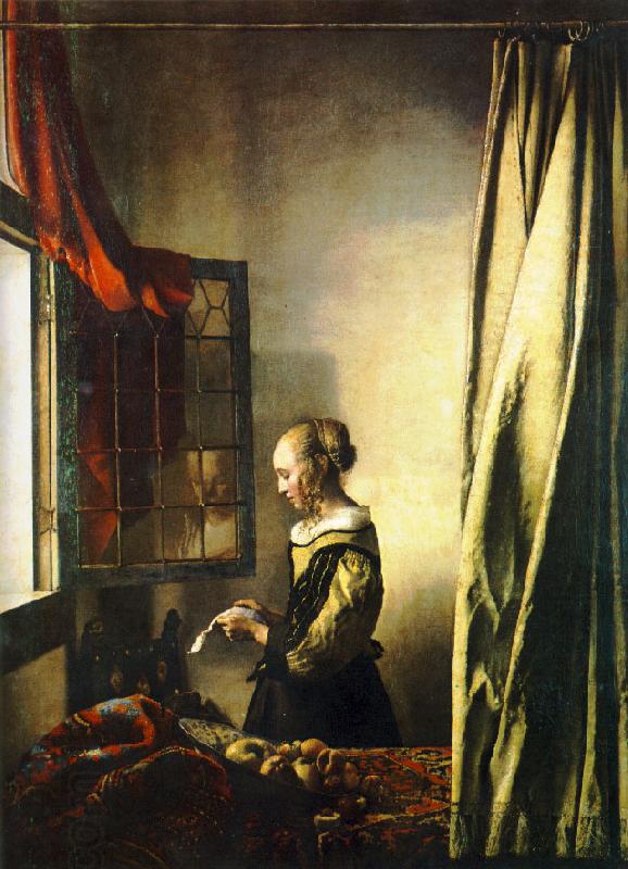 JanVermeer Girl Reading a Letter at an Open Window oil painting picture