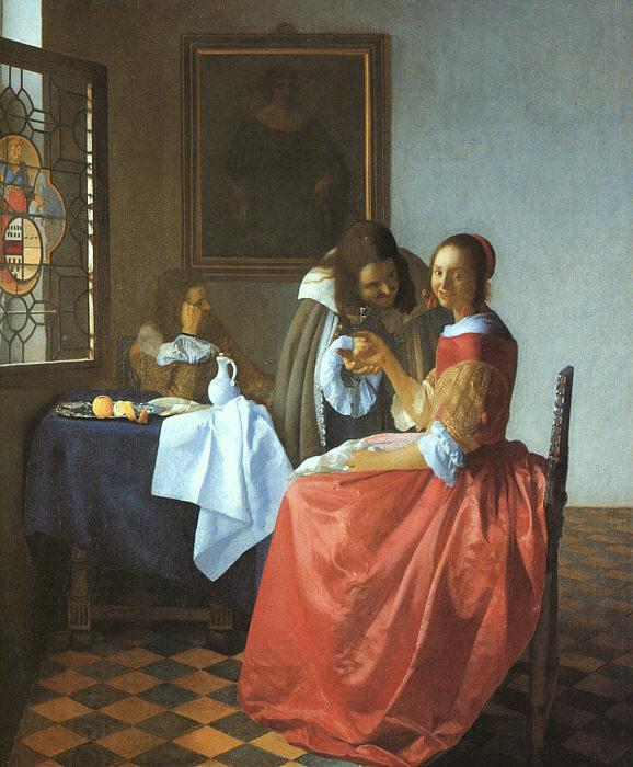 JanVermeer A Lady and Two Gentlemen China oil painting art