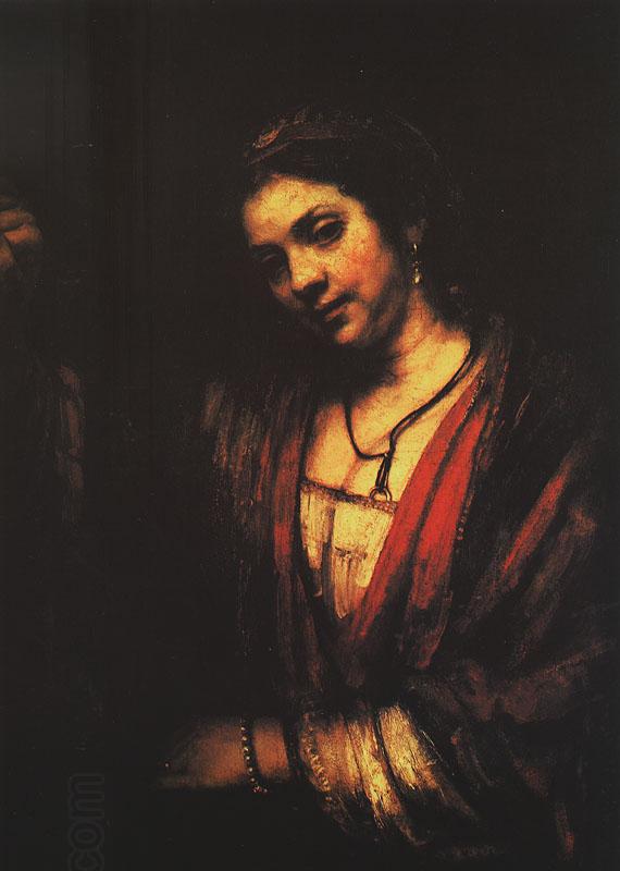 Rembrandt Hendrickje at an Open Door