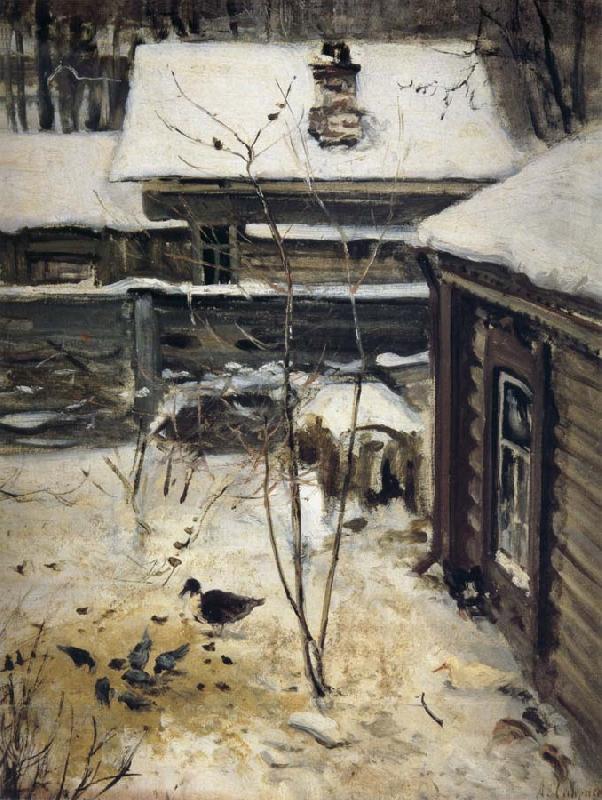 A.K.Cabpacob Yard-Winter China oil painting art