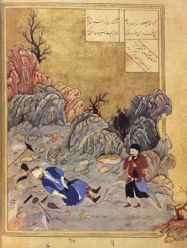 Bihzad The suicide of the artist Farhad,forbidden union with the lovely Shirin China oil painting art
