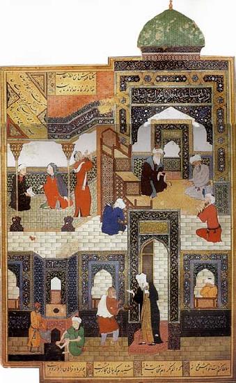 Bihzad A dervish begs to be admitted in the mosque China oil painting art