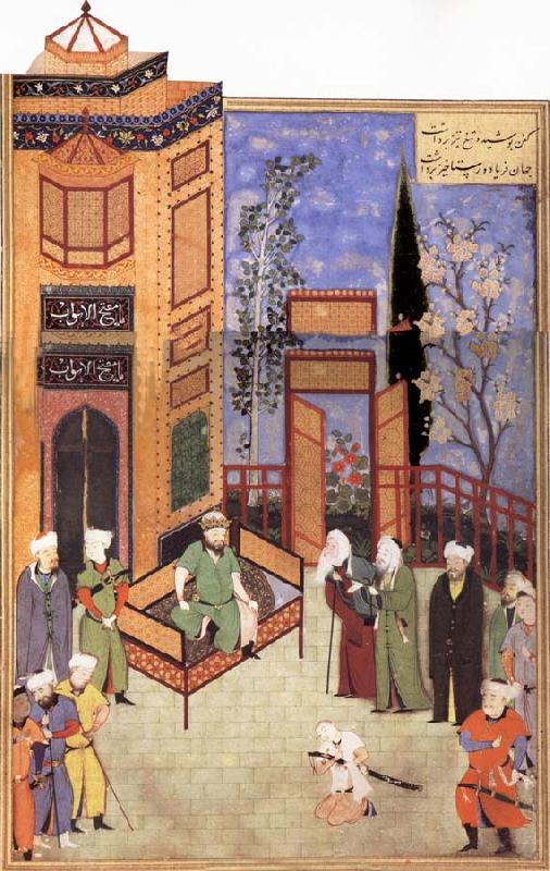 Bihzad His Ministers plead with the Sasanian king Hurmuzd to forgive his son Khusro China oil painting art