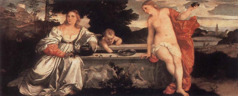Titian Sacred and Profane Love oil painting picture