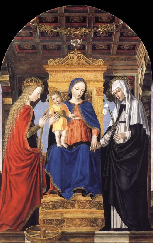 Bergognone The Virgin and Child Enthroned with Saint Catherine of Alexandria and Saint Catherine of Siena oil painting picture