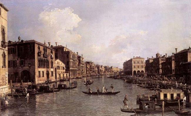 Canaletto Looking South-East from the Campo Santa Sophia to the Rialto Bridge oil painting picture