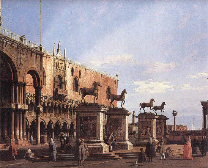 Canaletto The Horses of San Marco in the Piazzetta China oil painting art