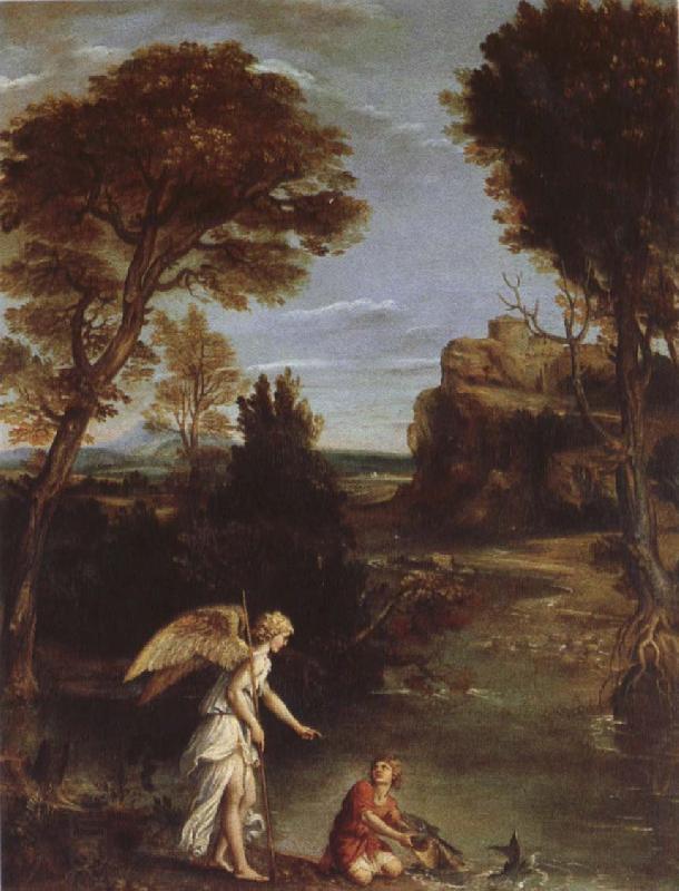 Domenichino Landscape with Tobias as far hold of the fish China oil painting art