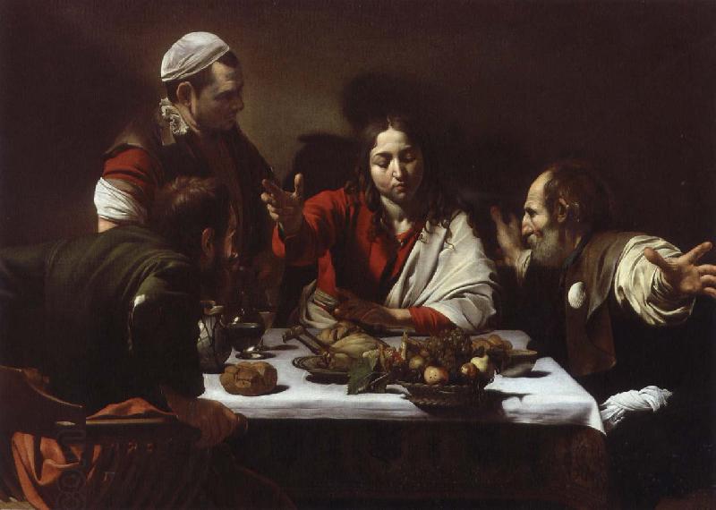 Caravaggio jesus och larjungarna i emmaus China oil painting art