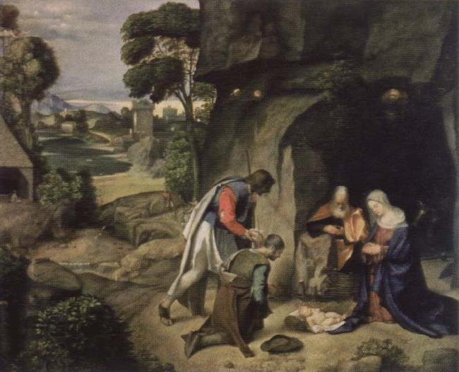 Giorgione adoration of the shepherds China oil painting art
