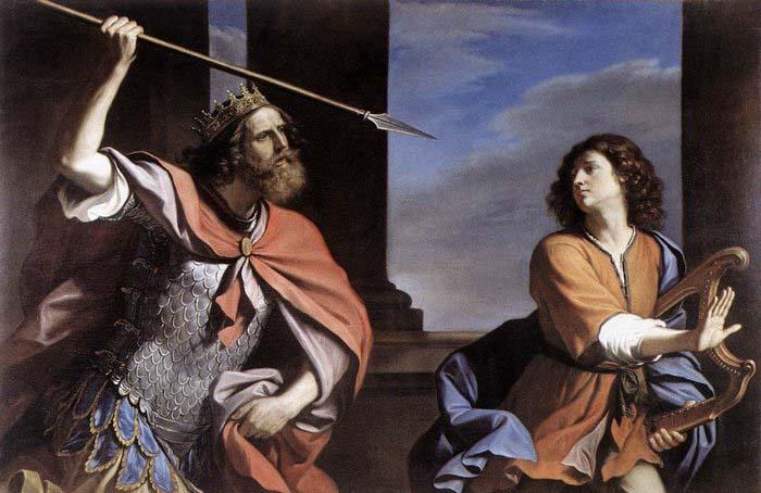 GUERCINO Saul Attacking David oil painting picture