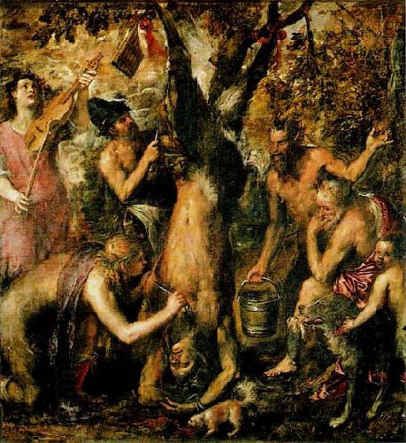 Titian The Flaying of Marsyas, little known until recent decades oil painting picture