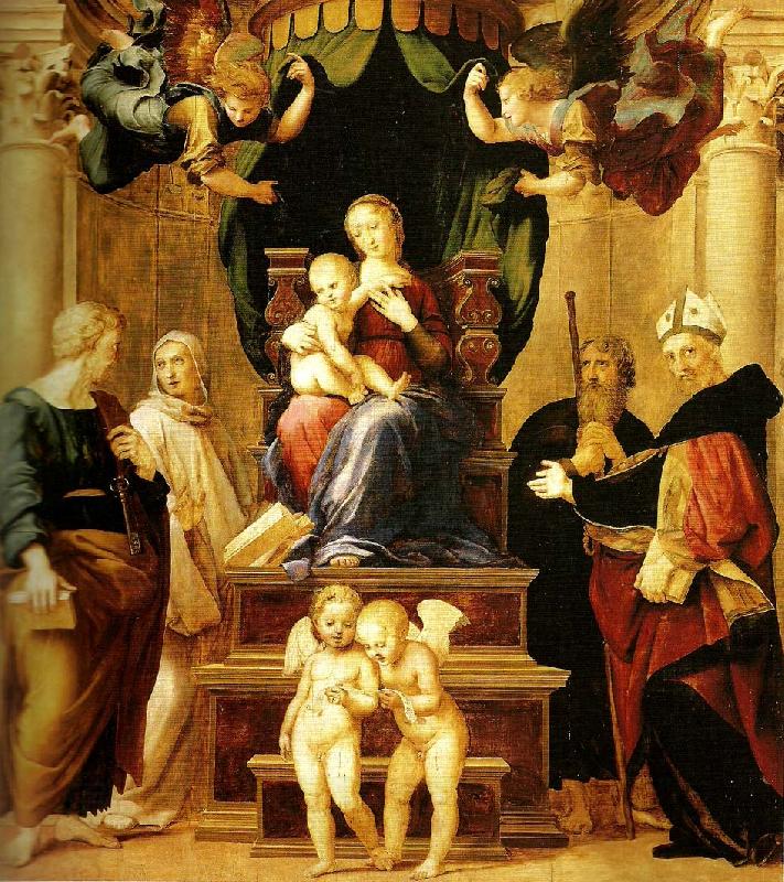 Raphael far right madonna del baldacchino oil painting picture
