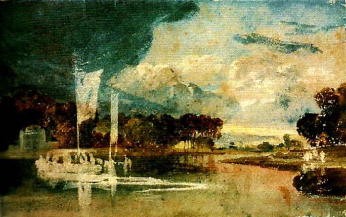 J.M.W.Turner the thames at isleworth with pavilion and syon ferry China oil painting art
