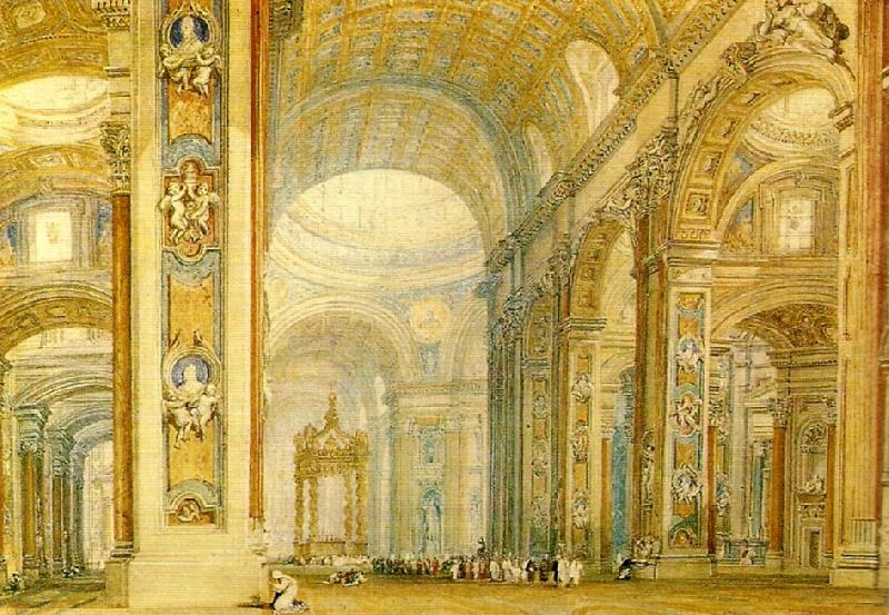 J.M.W.Turner the interior of st peter's basilica China oil painting art