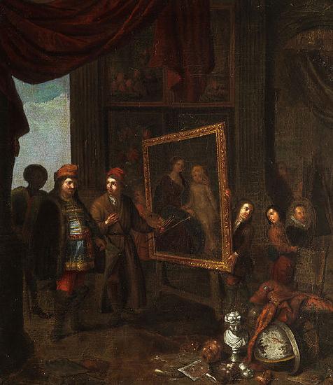 Anonymous A nobleman visits an artist in his studio China oil painting art