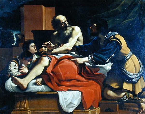 GUERCINO Jacob, Ephraim, and Manasseh, painting by Guercino China oil painting art