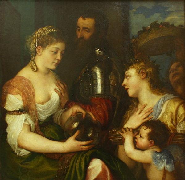 Titian Conjugal allegory  Louvre oil painting picture
