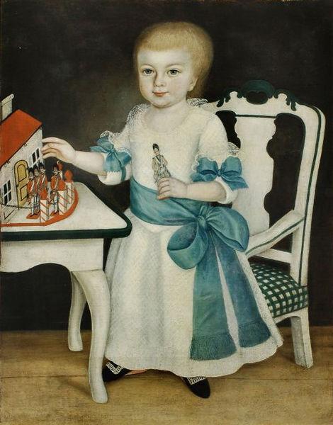 Anonymous Child with toy soldiers oil painting picture